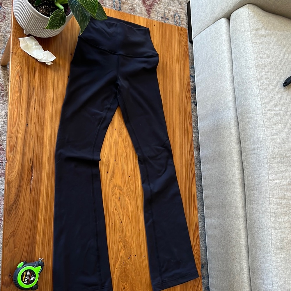 Alo black bootcut XS flare pants hemmed